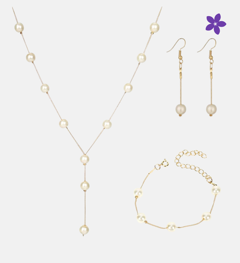 Komplet z imitacją pereł