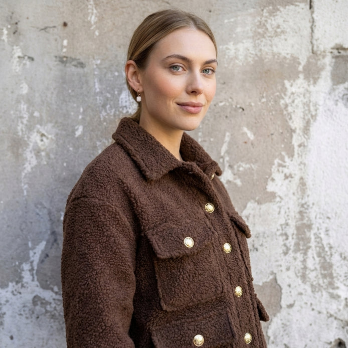 Lena | Stylowa Ciepła Kurtka – Brązowa
