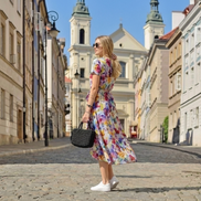 Elegancka sukienka Natalia – kolorowa łąka