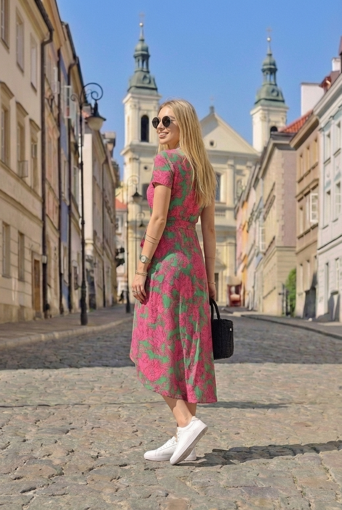 Elegancka sukienka Natalia – kwiatowy ogród