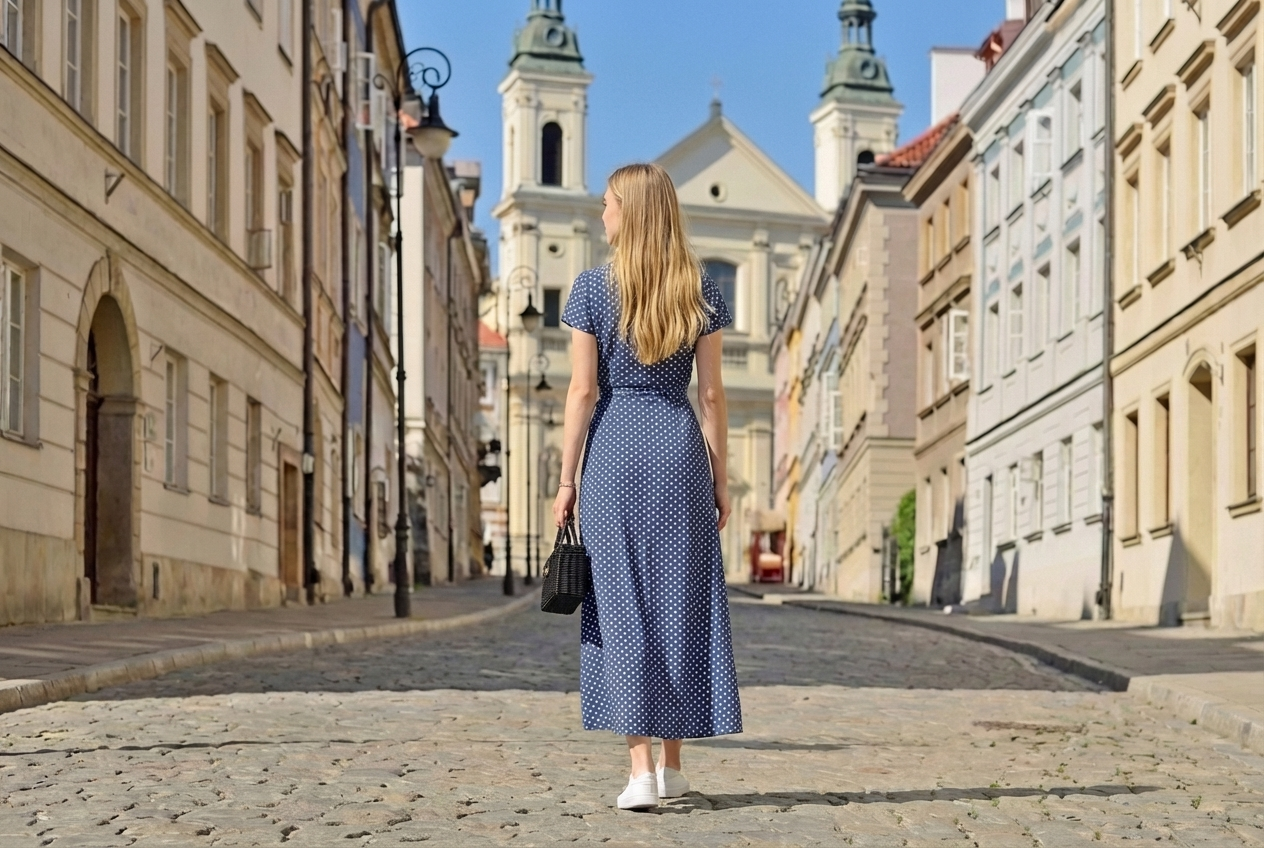 Elegancka sukienka Natalia – retro kropki