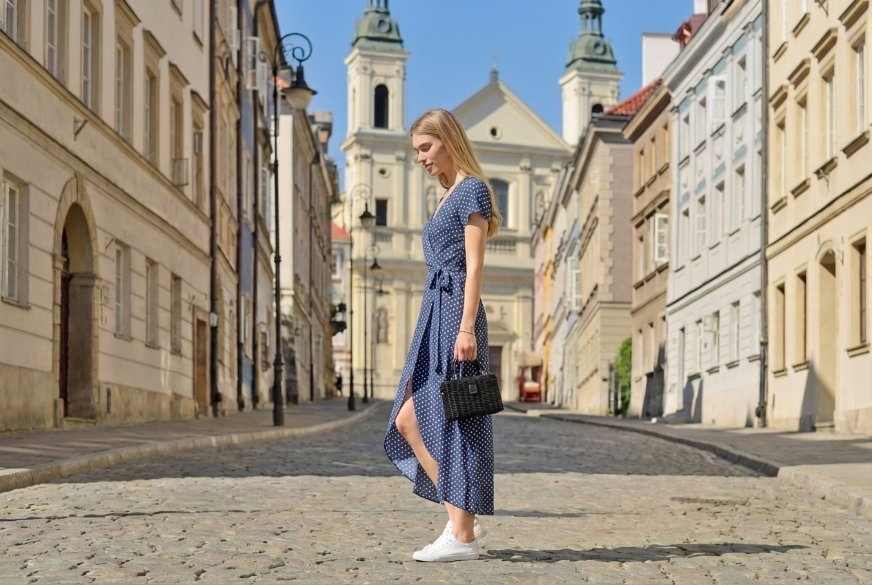 Elegancka sukienka Natalia – retro kropki