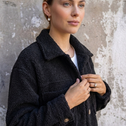 Zofia | Stylowa Ciepła Kurtka – Czarna