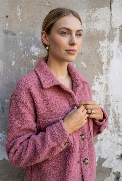 Zofia | Stylowa Ciepła Kurtka – Różowa